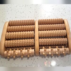 TheraFlow Wood Foot Massager With Reflexology Chart
